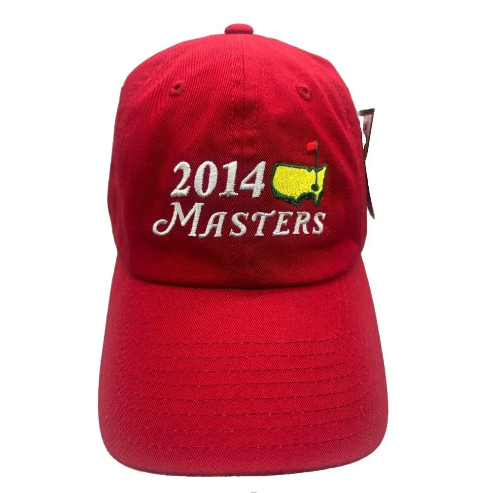 NWT 2014 Masters Tournament Golf Hat Red Adjustable Strapback